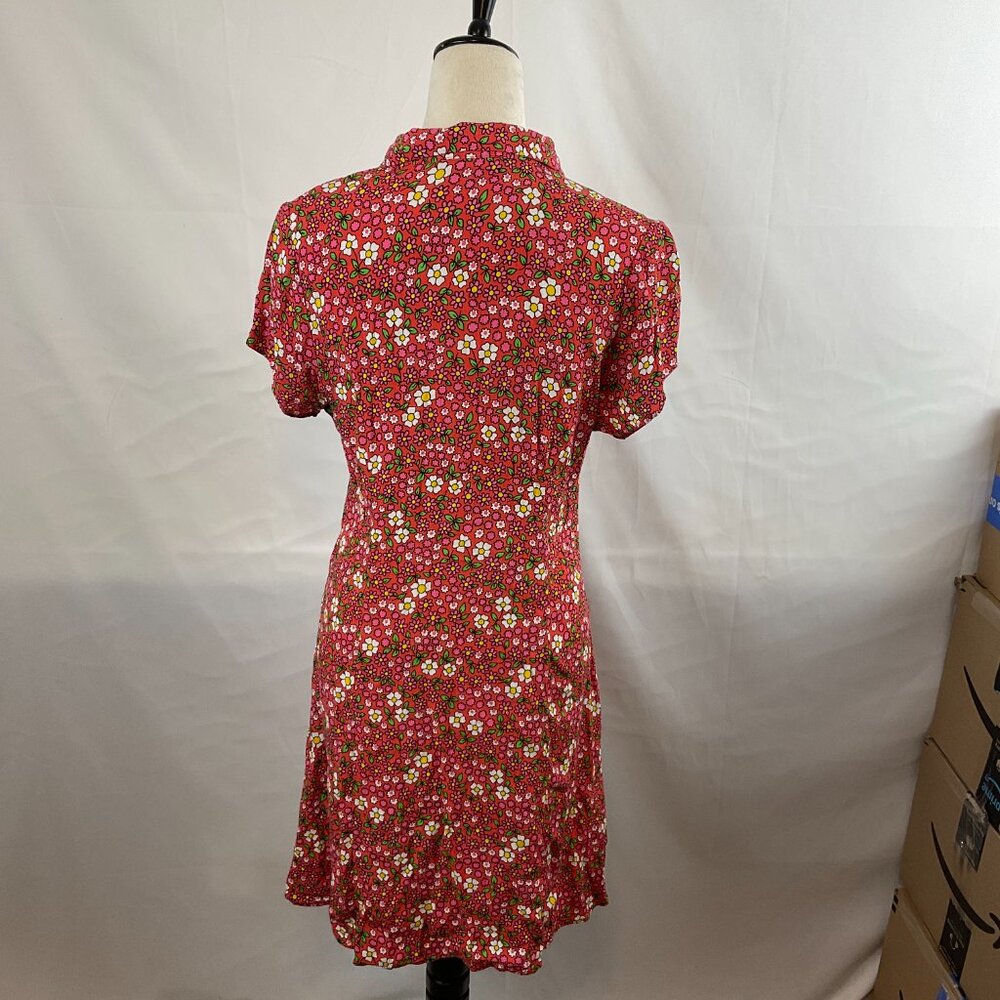 Rolla's Pink Floral Dress - Short Sleeve with Collar Tie Detail - Picture 8 of 14